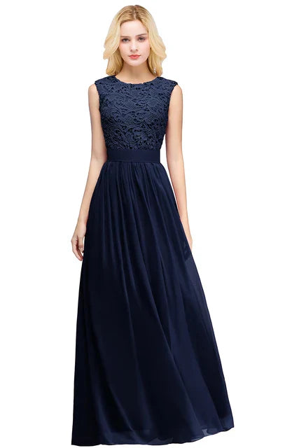 Cailyn - Roze Lange Avondjurk van Chiffon
