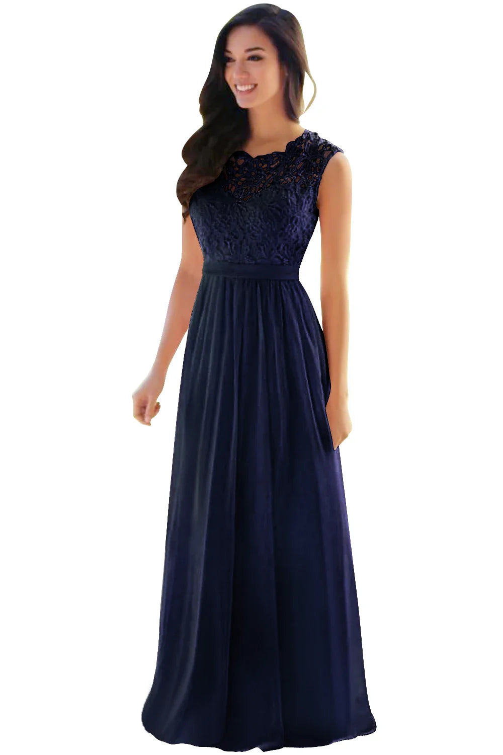 Cailyn - Roze Lange Avondjurk van Chiffon