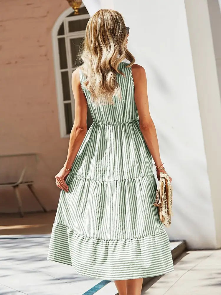 Eva - Blauwe Elegante Casual Overhemdjurk