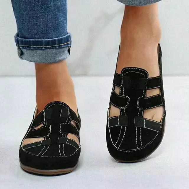 Gwyneth - Zwarte Casual Platte Schoenen