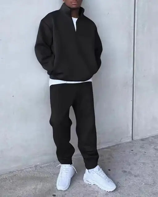 UrbanFlex Heren Trainingspak: Strakke Half-Rits, Met Zakken, Veelzijdige Kleuren - Perfect voor Sport & Stijl