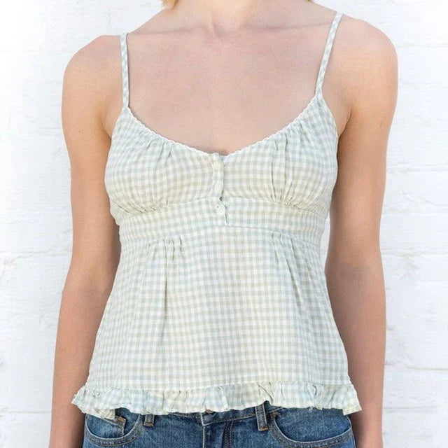 Noura - Wit Kanten Crop Top Vintage