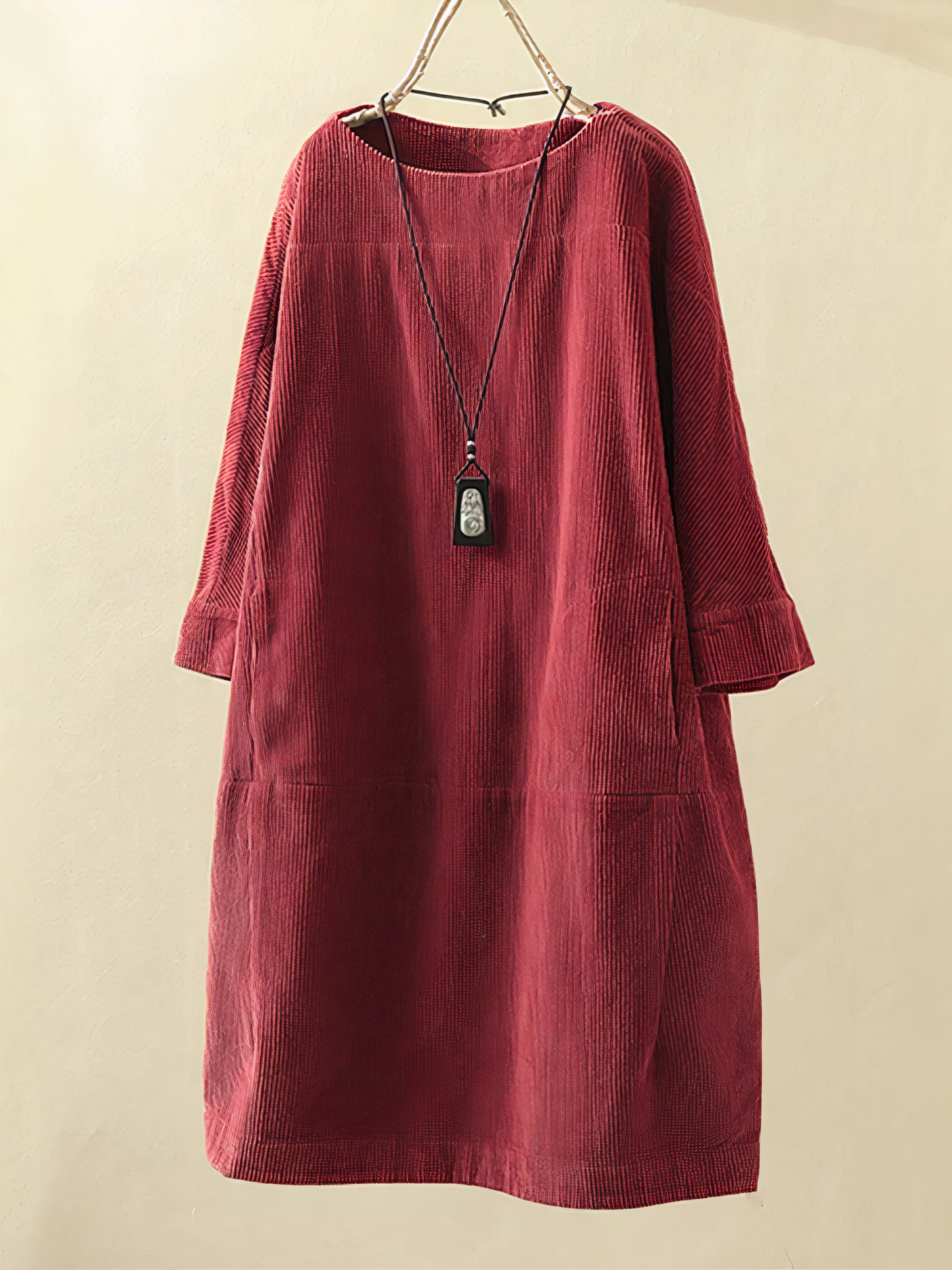 Evelien - A-lijn Corduroy Jurk