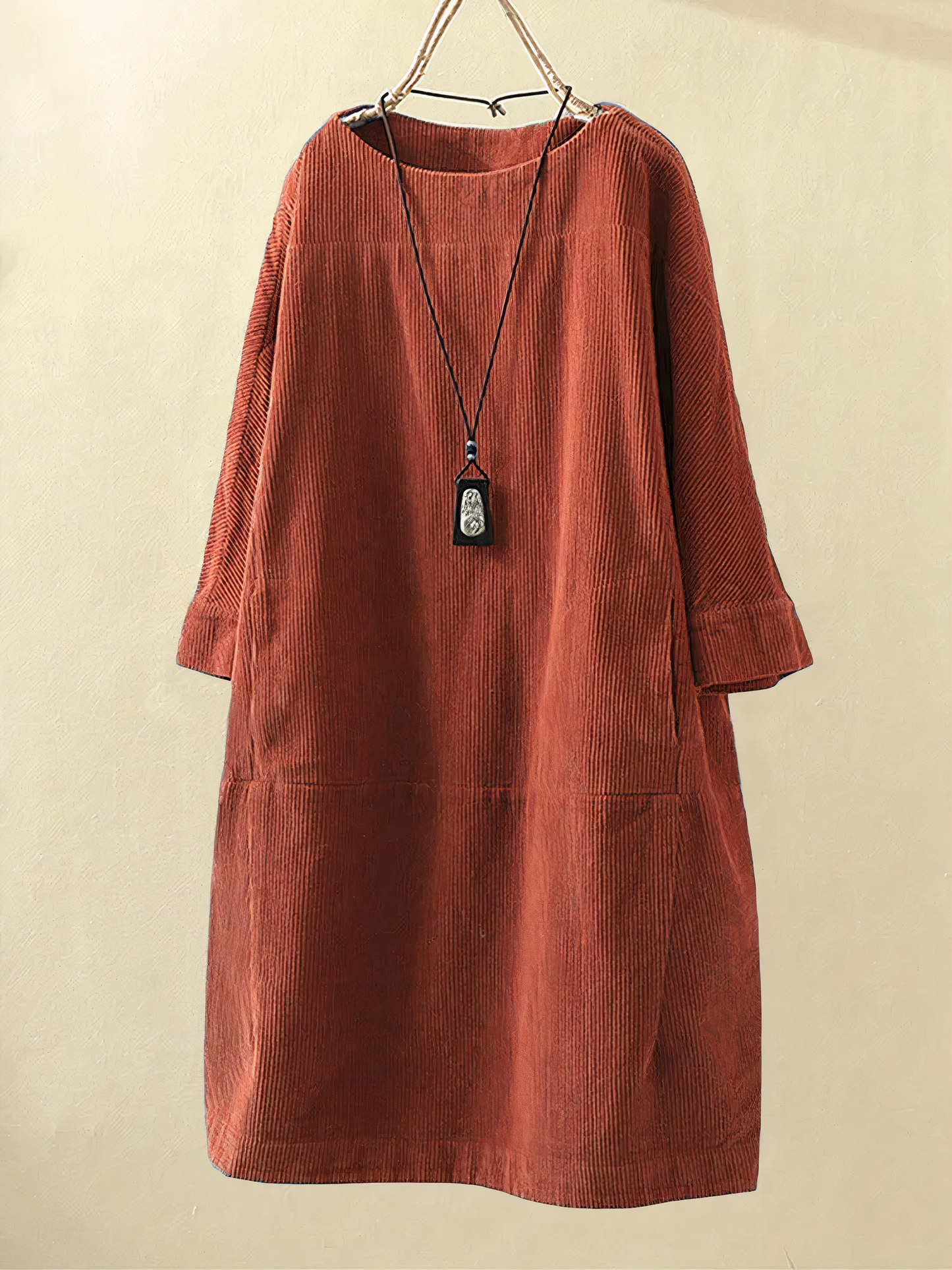 Evelien - A-lijn Corduroy Jurk