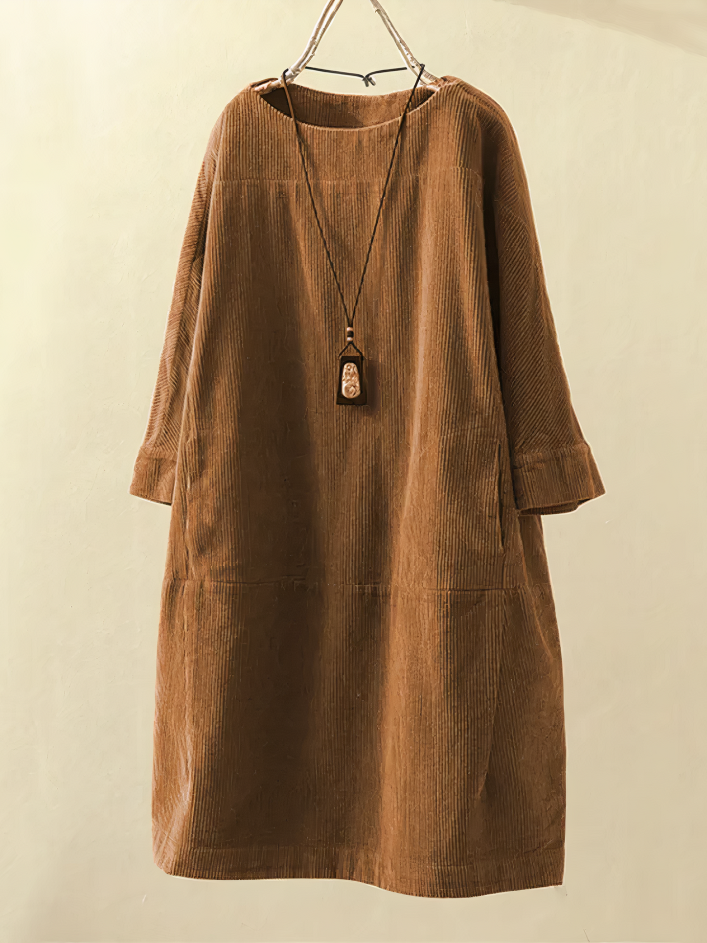 Evelien - A-lijn Corduroy Jurk