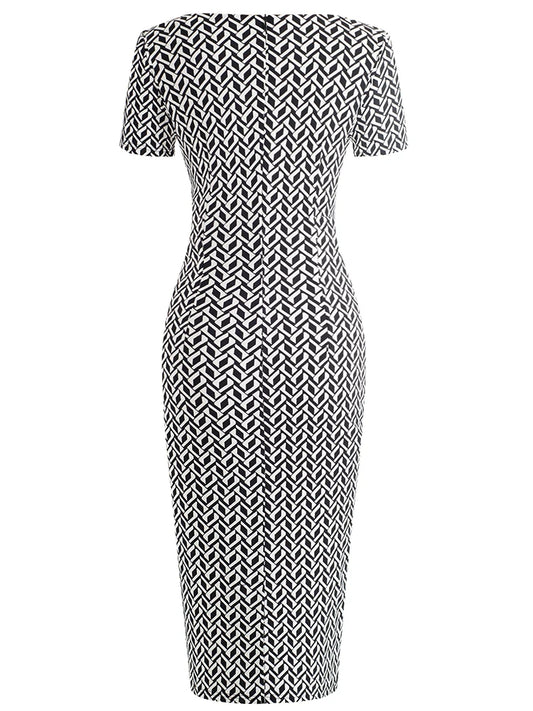Zwarte Zakelijke Bodycon Jurk - Seana