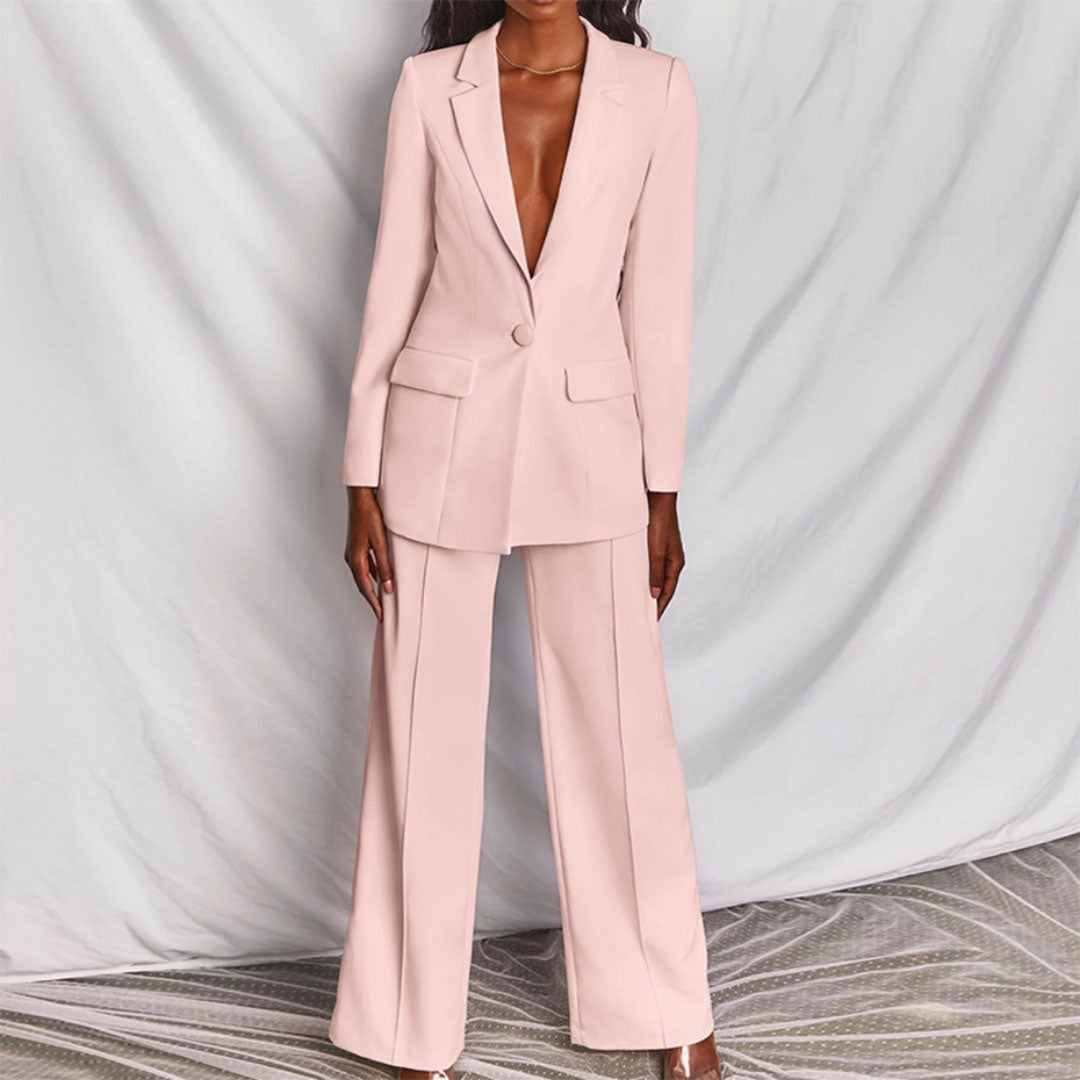 Chique Gele Blazer & Broek Set - Elana