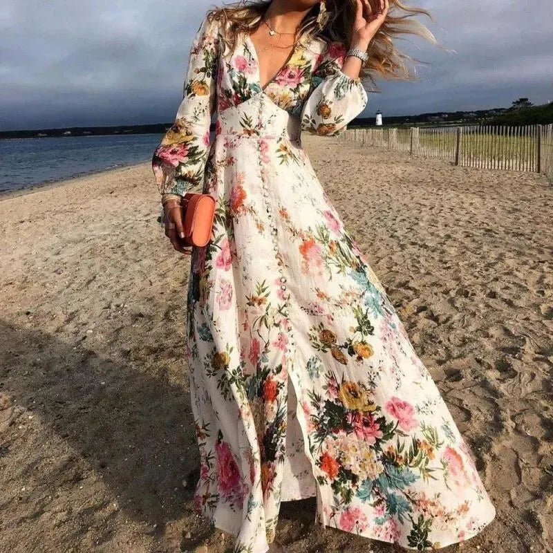 Xandra - Jurk Met Bloemenpatroon