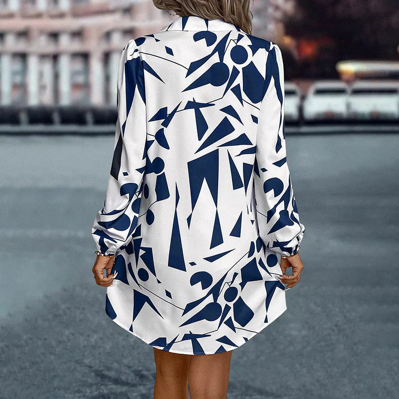 Philina - Abstracte Print Overhemdjurk