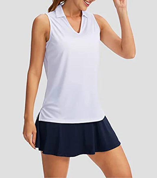Klarissa - Zwarte Tennis Polo Tanktop