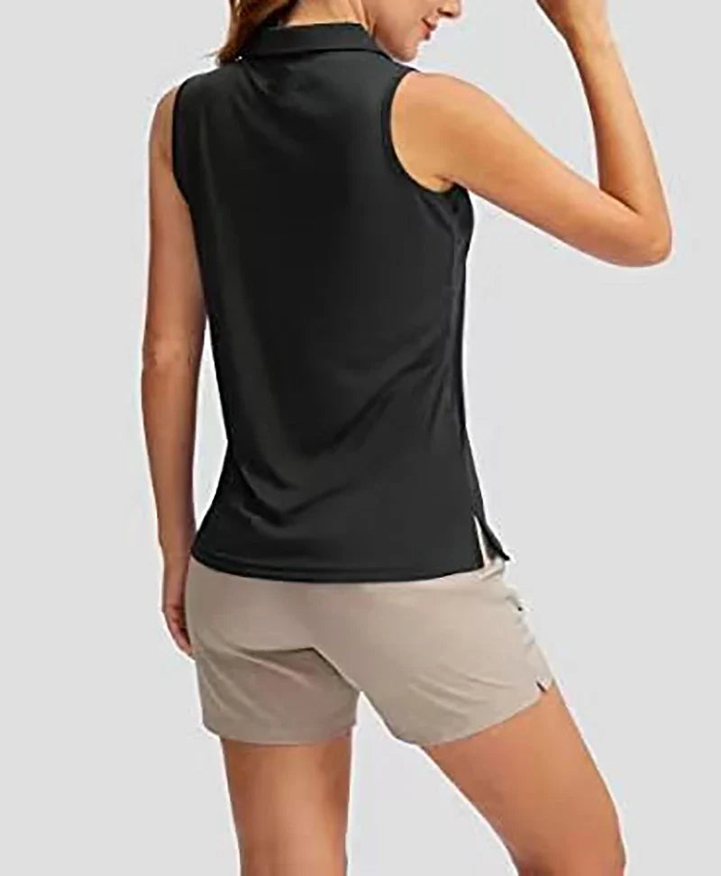 Klarissa - Zwarte Tennis Polo Tanktop