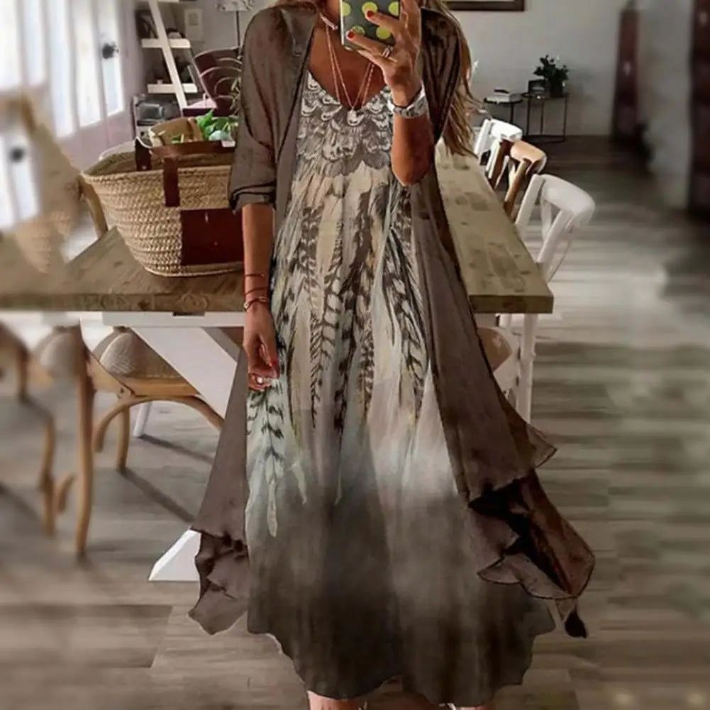 Zwart-Witte Maxi Jurk - Lena