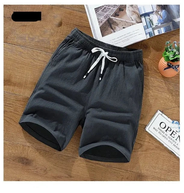 Zwarte Katoenen Linnen Shorts - Kai