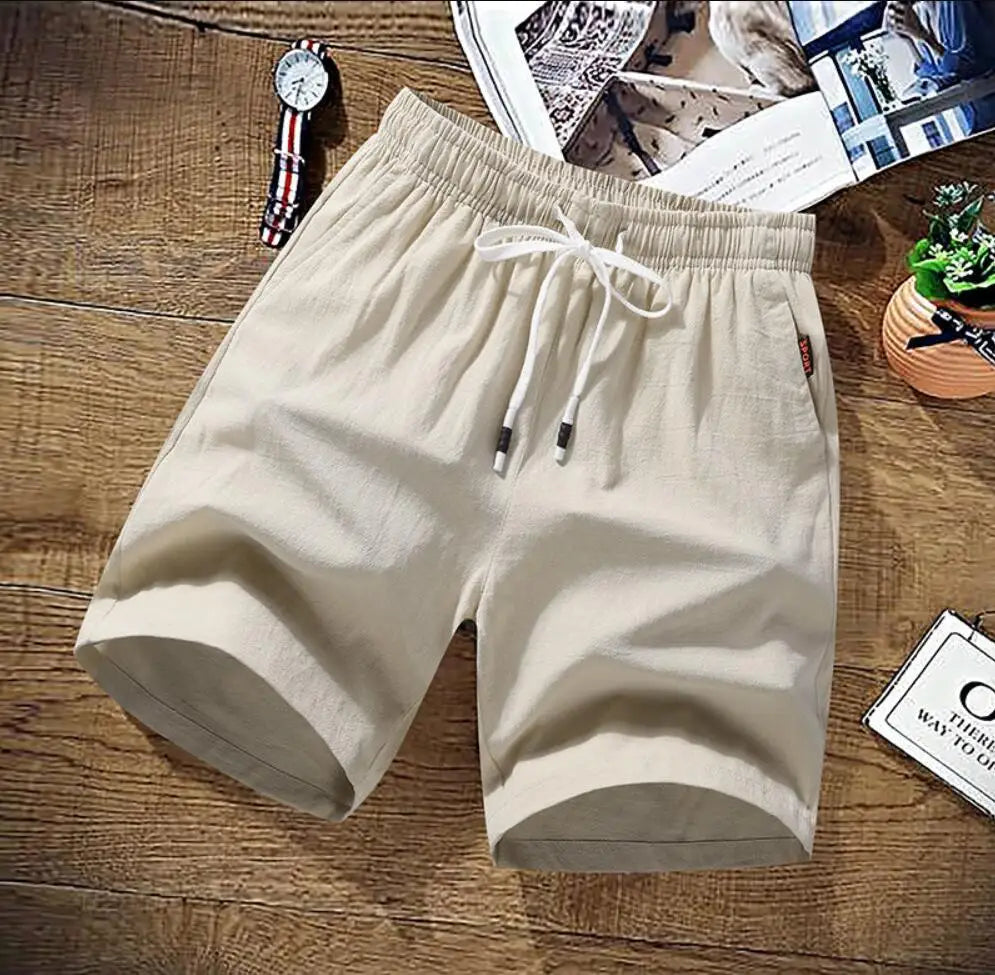 Zwarte Katoenen Linnen Shorts - Kai