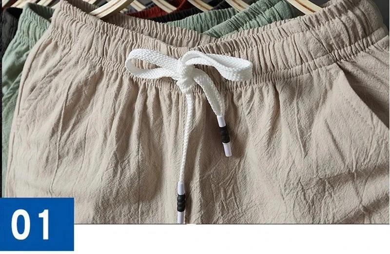 Zwarte Katoenen Linnen Shorts - Kai