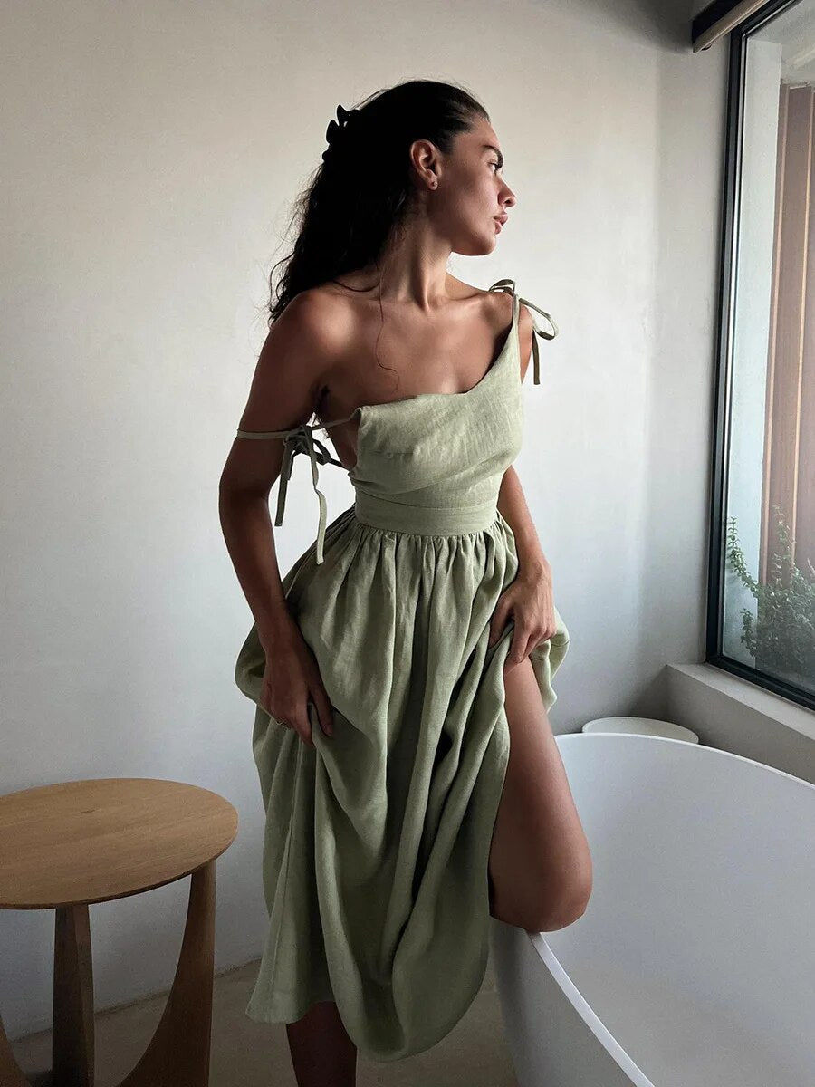Grietje - Vintage Linnen Strandjurk