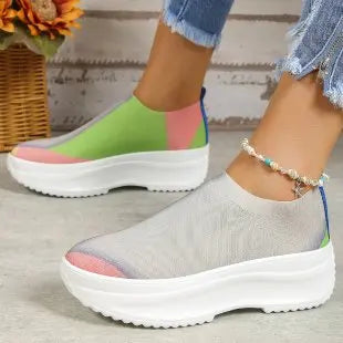 Vibrant BlockStride: Mesh Sneakers