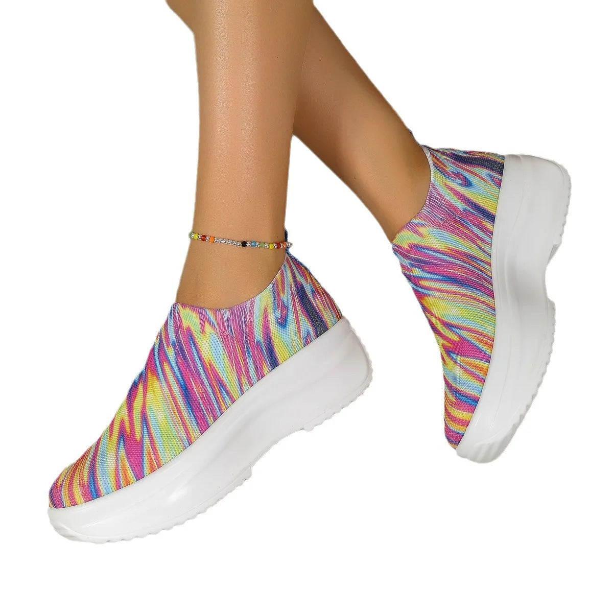 Vibrant BlockStride: Mesh Sneakers