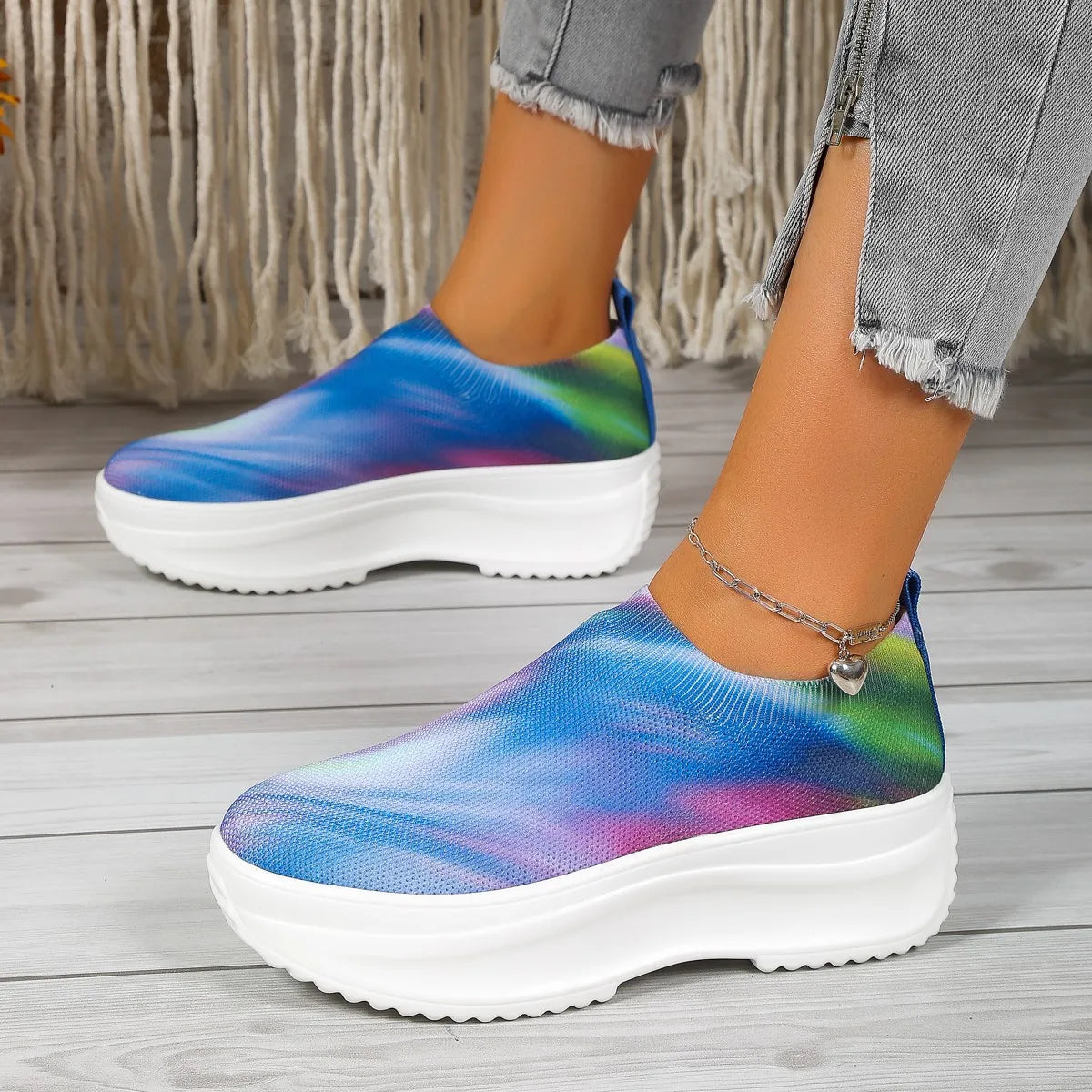 Vibrant BlockStride: Mesh Sneakers