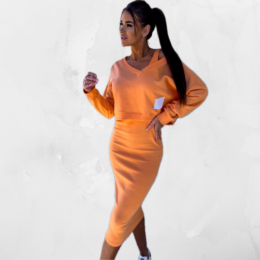 Bregje - Oranje Casual Jurk