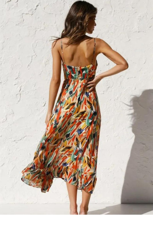 Hildegard - Kleurrijke Midi-Jurk