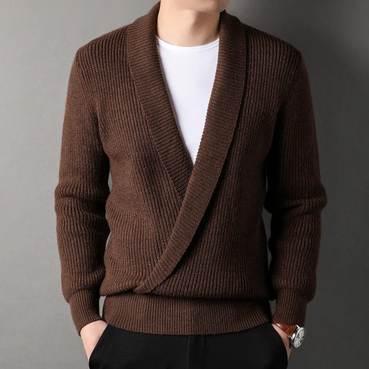 Strakke Heren V-Hals Polo Gebreide Trui Jas - Moeiteloze Stijl & Comfort