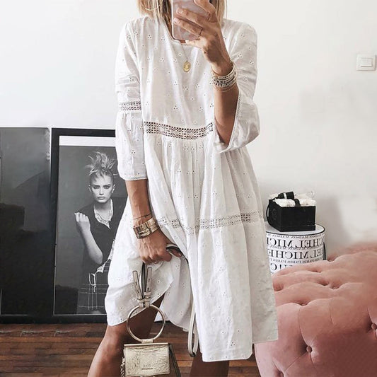 Elvianne - Geborduurde Kanten Jurk