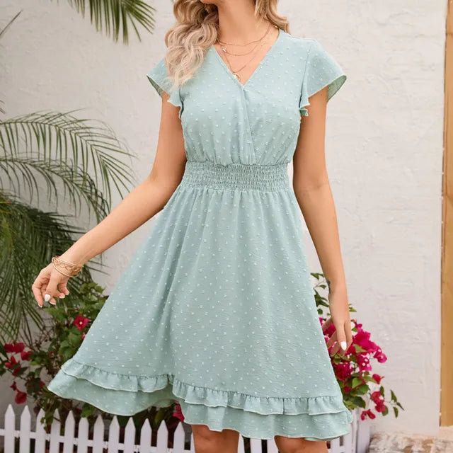 Blauwe Bloemen Midi-Jurk - Rebekah