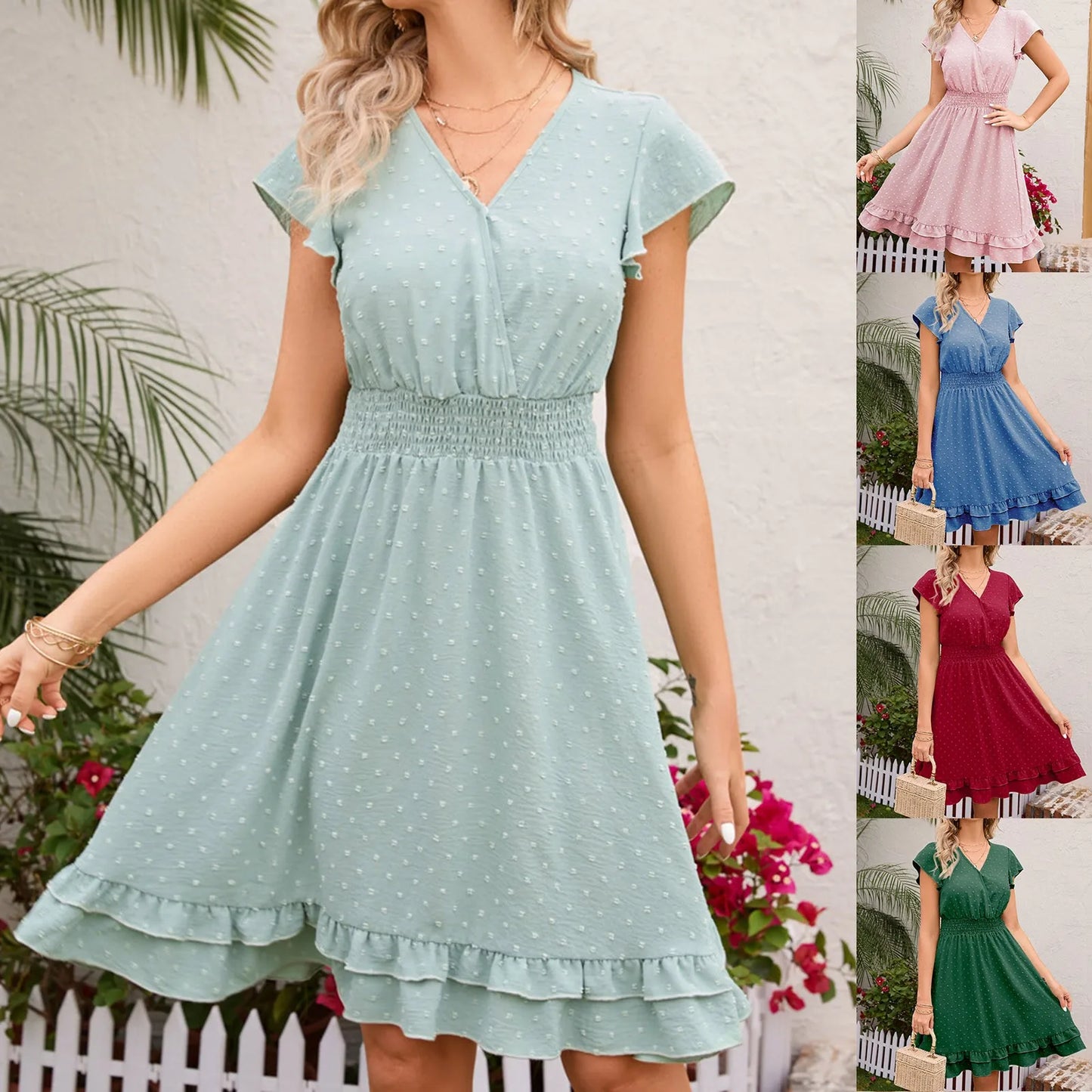 Blauwe Bloemen Midi-Jurk - Rebekah