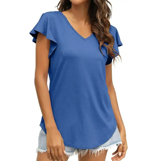 Evonne - Groene Zomerblouse met Ruchemouwen