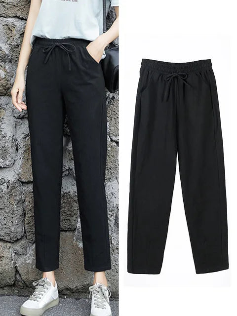 Shae - Gele Katoen-Linnen Broek