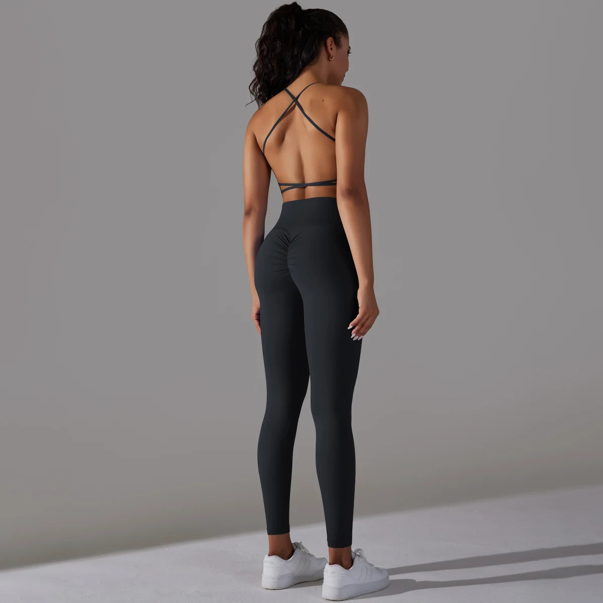 Tiffiny - Blauwe Yoga Set met Zakken