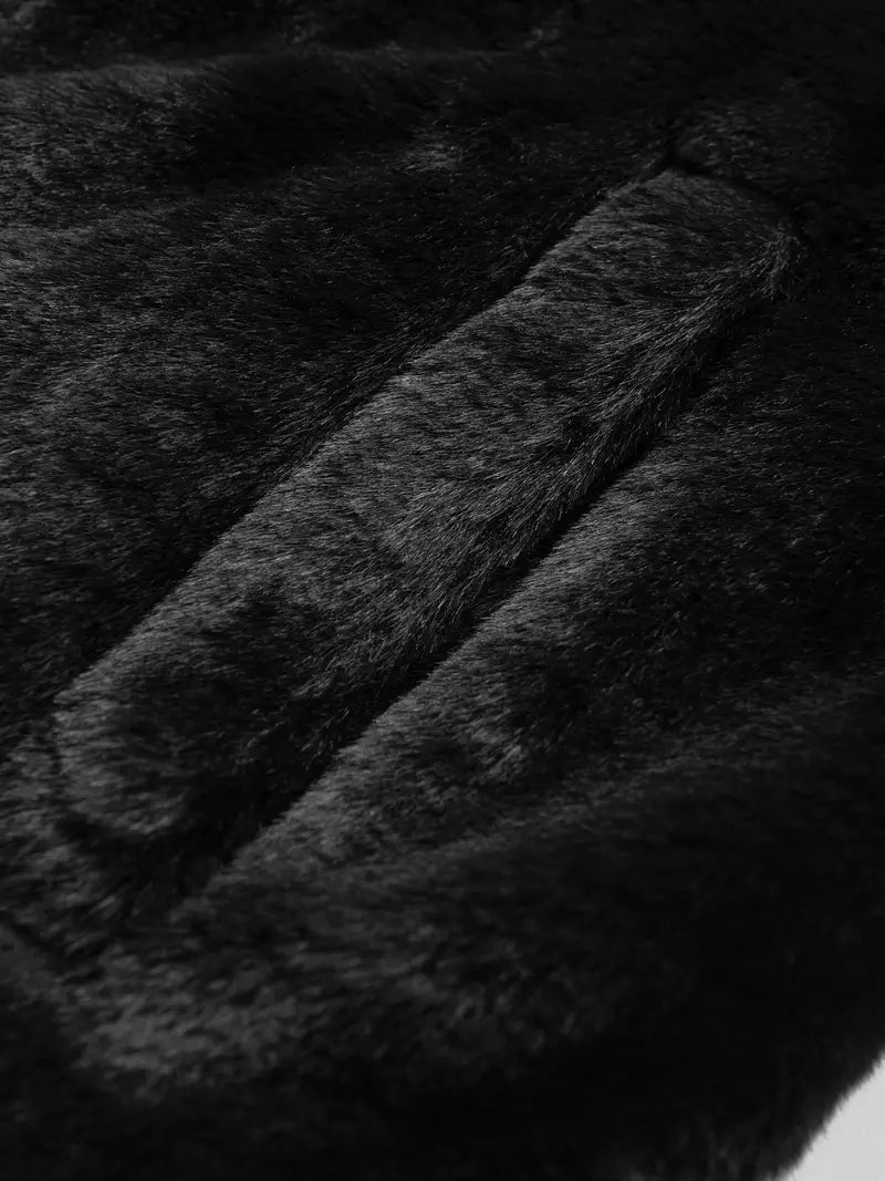 Gezellige Elegantie: Dames Luxe Teddyjas met Imitatiebont en Capuchon – Ideaal voor Herfst & Winter