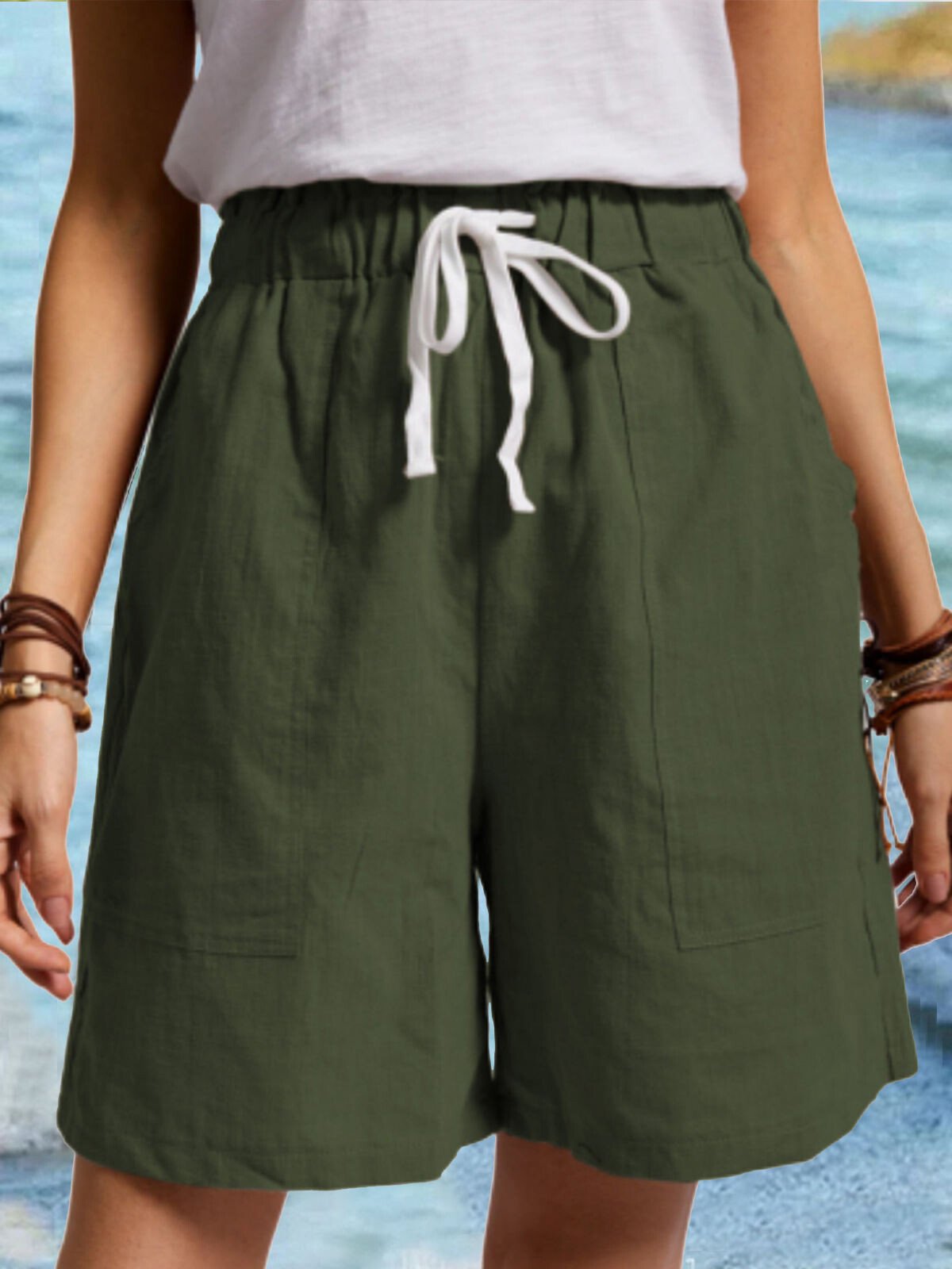 Zara - Witte Katoenen Casual Shorts