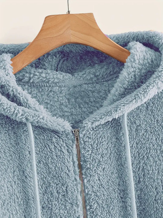 Chique Gezellige Ritssluiting: Dames Pluche Zak Hoodie