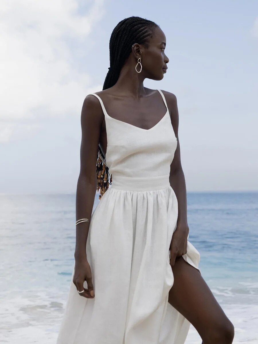 Grietje - Vintage Linnen Strandjurk