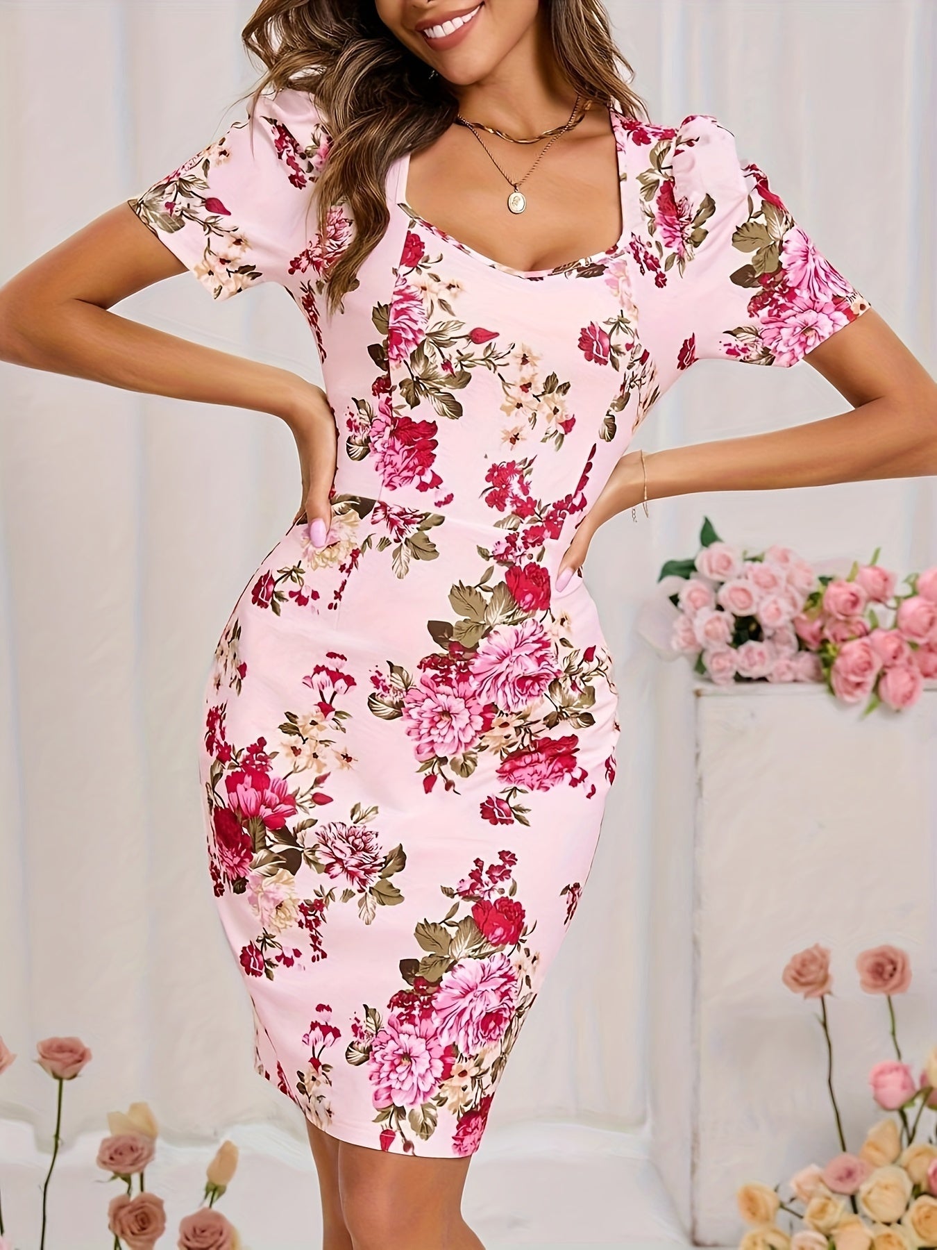 Roze Bloemenjurk - Anna