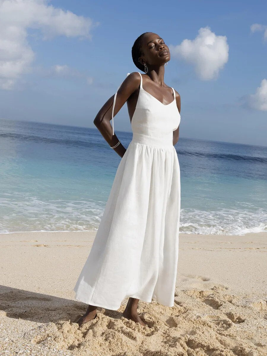 Grietje - Vintage Linnen Strandjurk