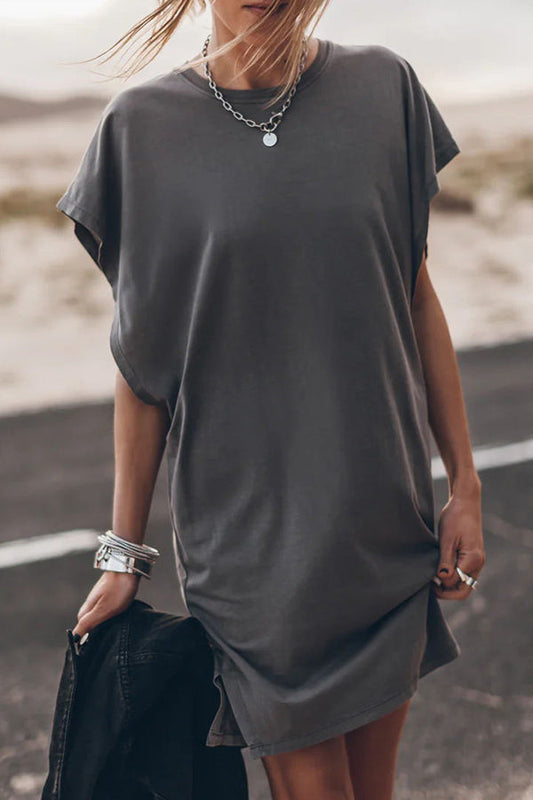 Chique Katoenmix Batwing Mini-Jurk T-shirt