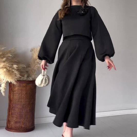 Moeiteloze Elegantie: Casual Polyester Set Jurk - Op Maat & Machinewasbaar