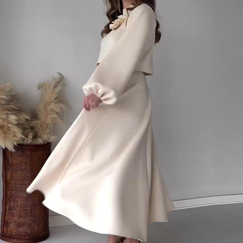 Moeiteloze Elegantie: Casual Polyester Set Jurk - Op Maat & Machinewasbaar