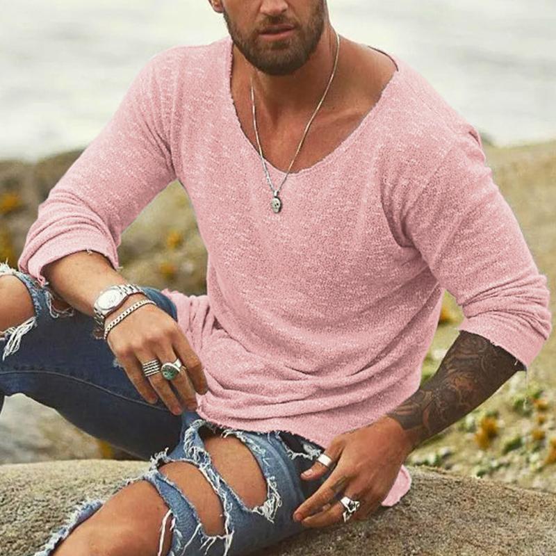 Stijlvol Heren T-Shirt met Lange Mouwen - Casual & Comfortabel