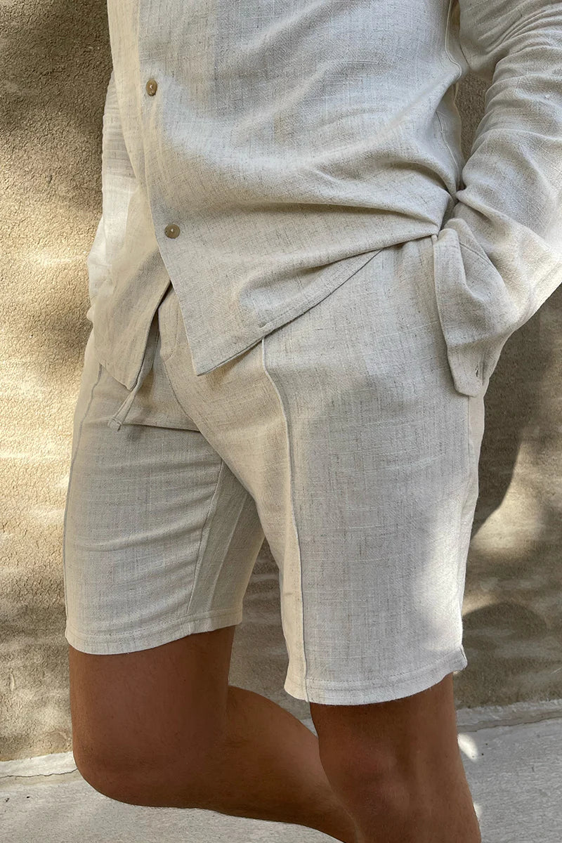 Sophie - Beige Linnen Shorts