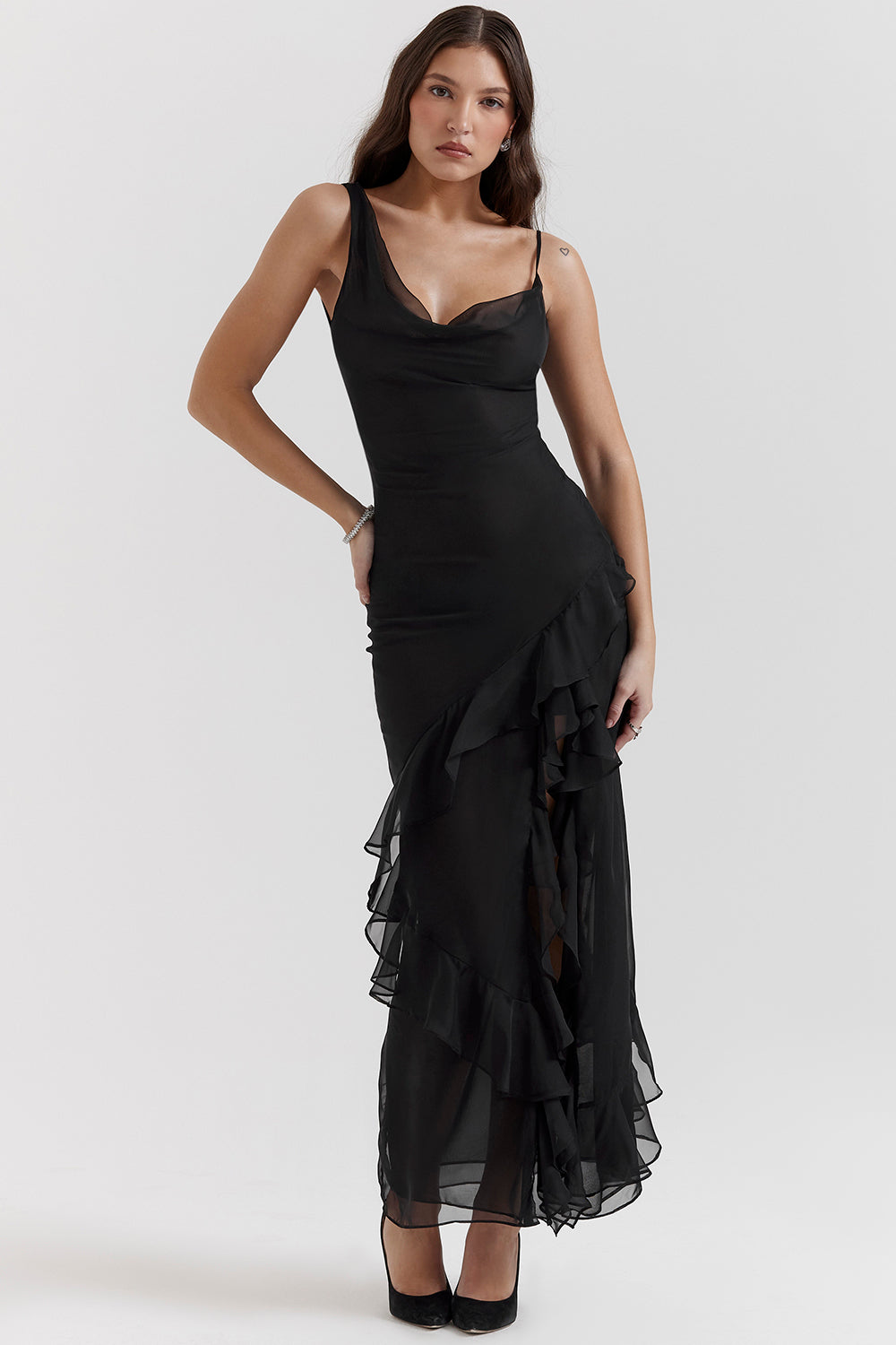 Milou - Ruches Maxi Jurk