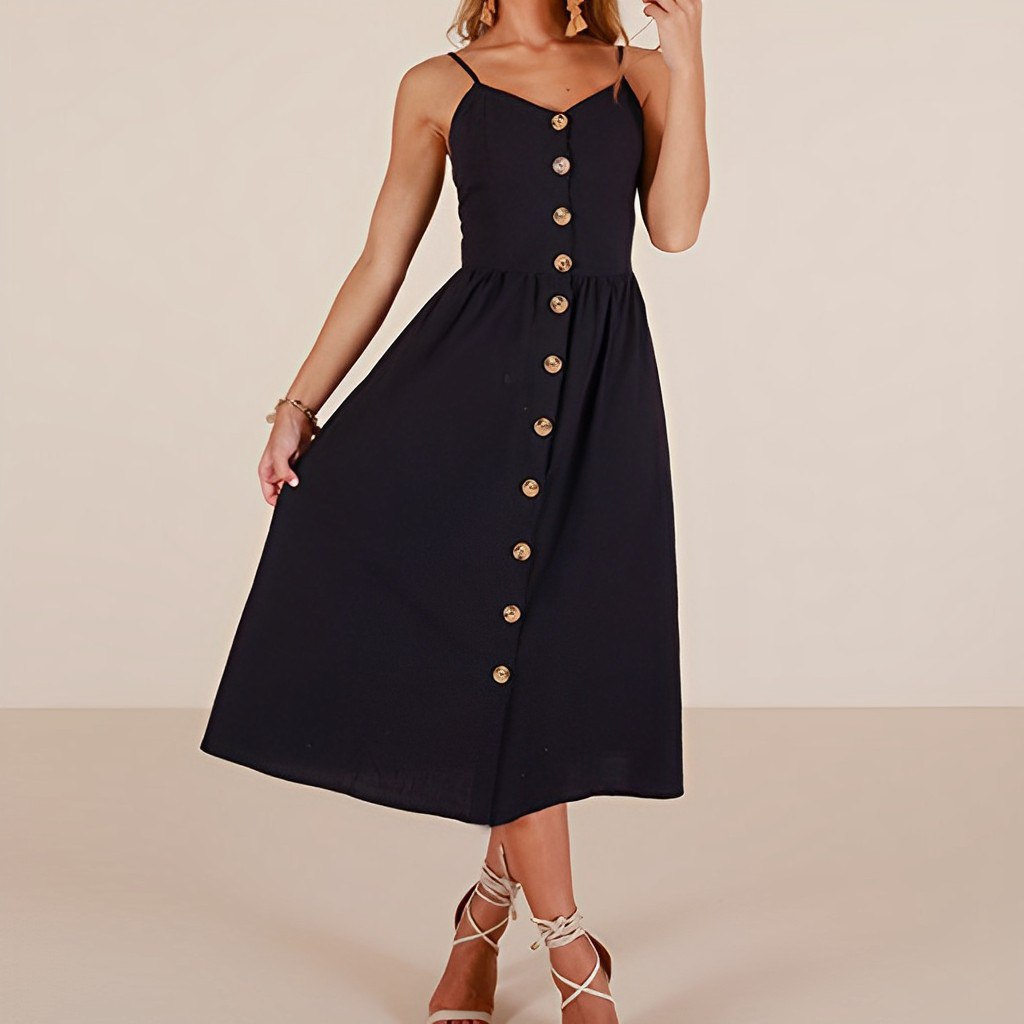 Lara - Rode Midi Zomerjurk Elegance