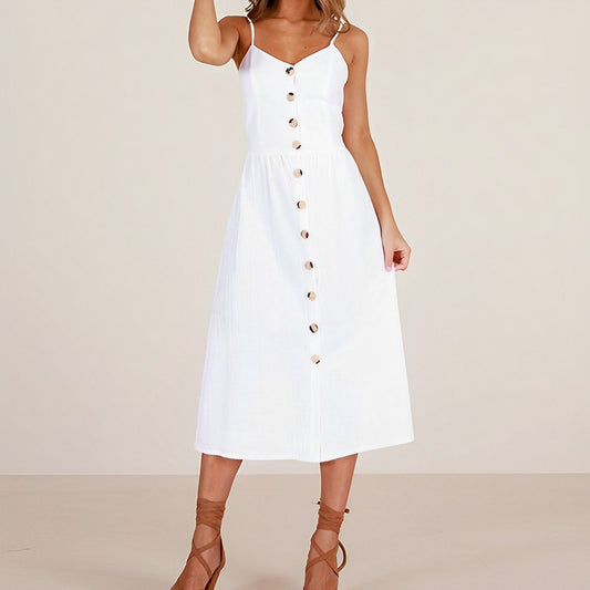 Lara - Rode Midi Zomerjurk Elegance