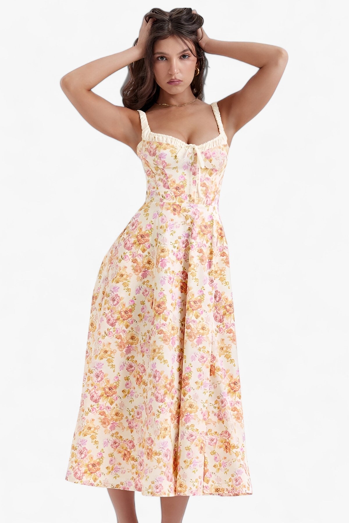 Klarine - Bloemen Midi Jurk