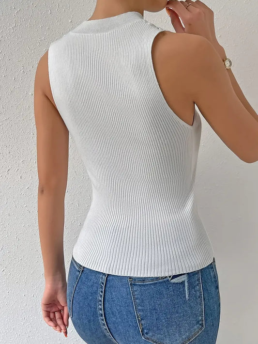 Aivy - Gebreide Mouwloze Top