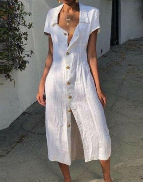 Emma - Blauwe Comfortabele Modejurk