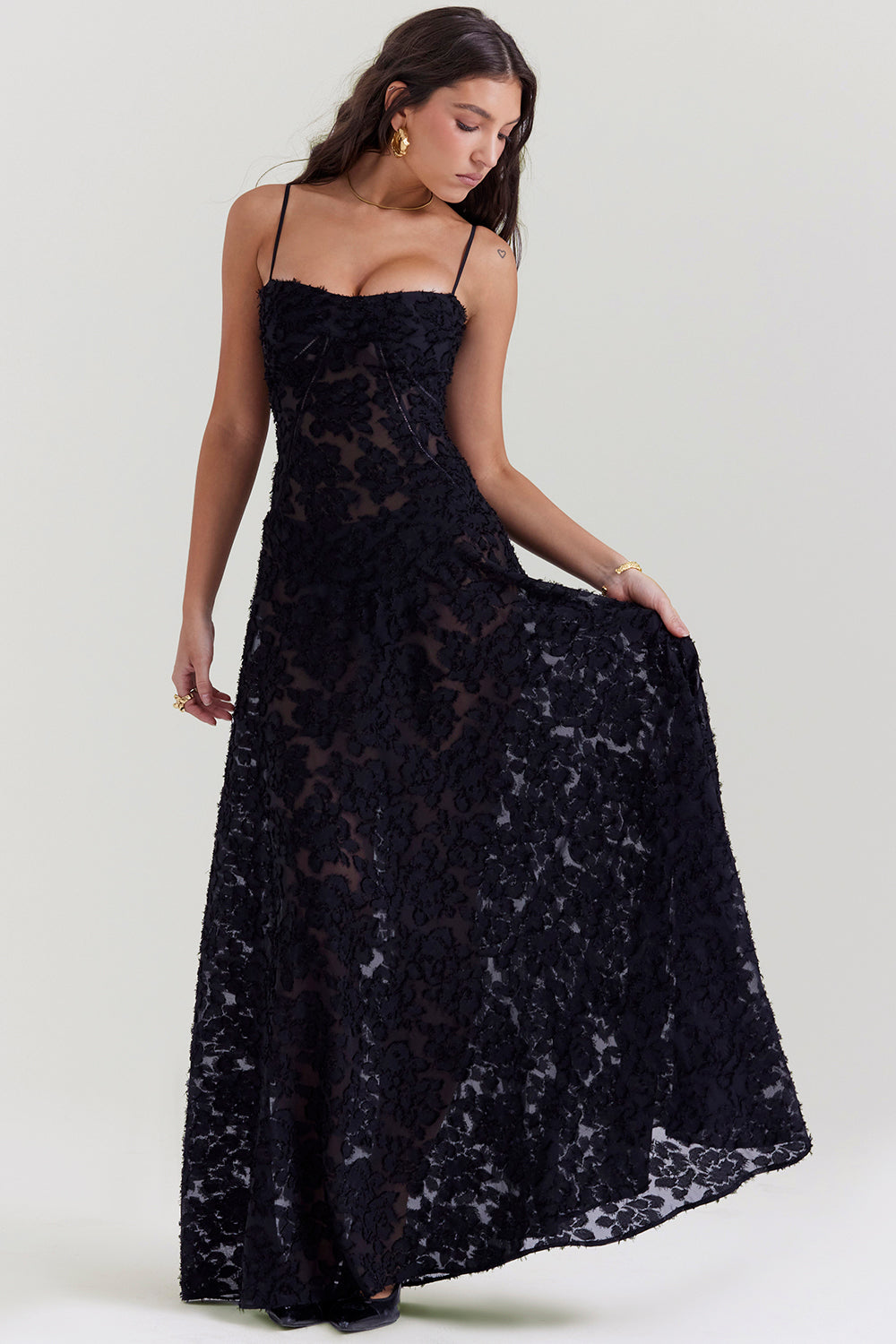 Charis - Kanten Maxi Jurk